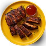 Cooked Leidy's St. Louis Pork Ribs on Plate – Saucy BBQ Meal
